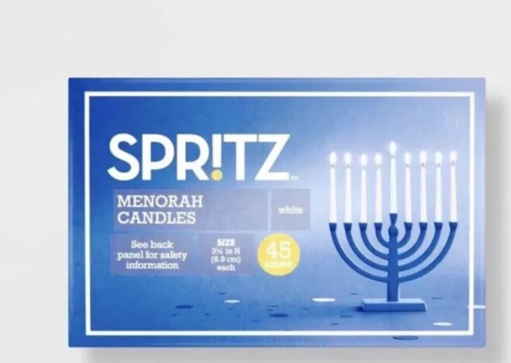 45ct White Hanukkah Menorah Small Candles 3 1/2" H Festival of Lights
